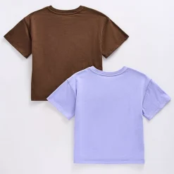 Thereabouts Little & Big Kid Girls Hidden Access Opening Crew Neck Short Sleeve Adaptive Boxy Fit 2 Pack Graphic T-Shirt