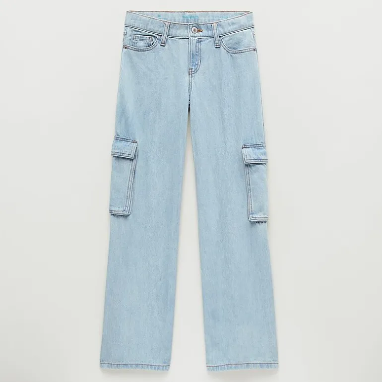 Thereabouts Little & Big Kid Girls Adjustable Waist Low Rise Baggy Fit Cargo Jean