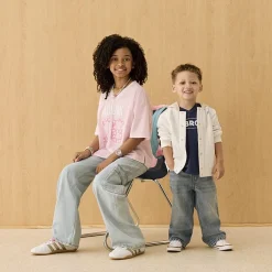 Thereabouts Little & Big Kid Girls Adjustable Waist Low Rise Baggy Fit Cargo Jean