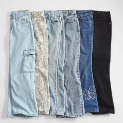 Thereabouts Little & Big Kid Girls Adjustable Waist Low Rise Baggy Fit Cargo Jean