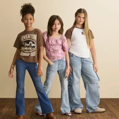 Thereabouts Little & Big Kid Girls Pull On Flare Leg Jean