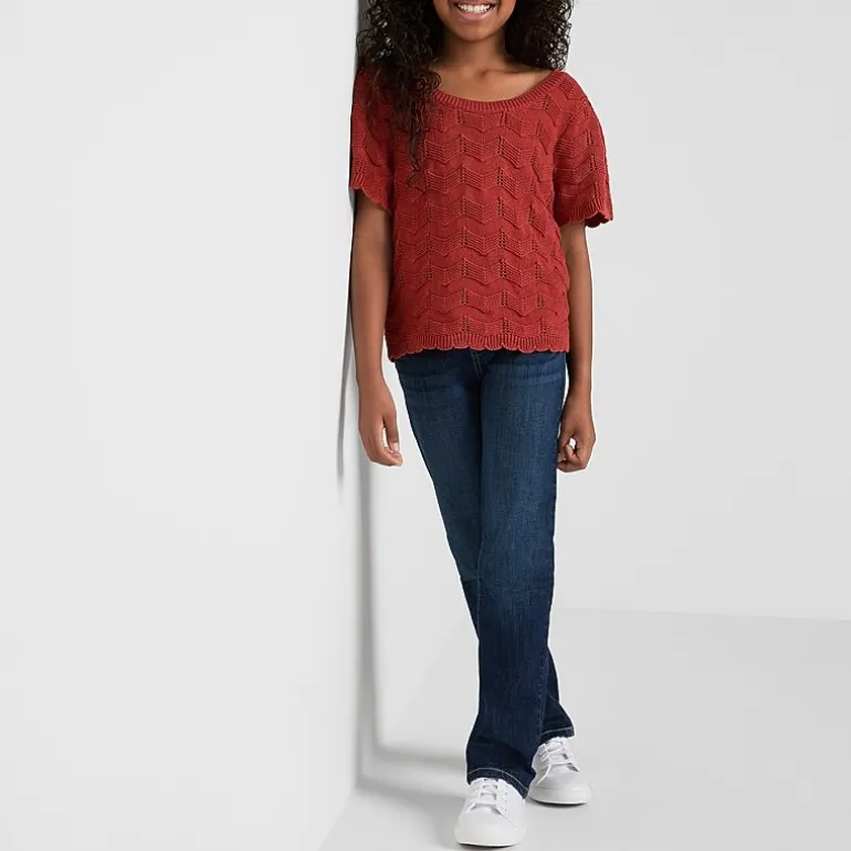 Thereabouts Little & Big Kid Girls Adjustable Waist Stretch Fabric Superflex Mid Rise Straight Leg Jean