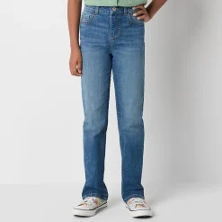 Thereabouts Little & Big Kid Girls Adjustable Waist Stretch Fabric Superflex Mid Rise Straight Leg Jean