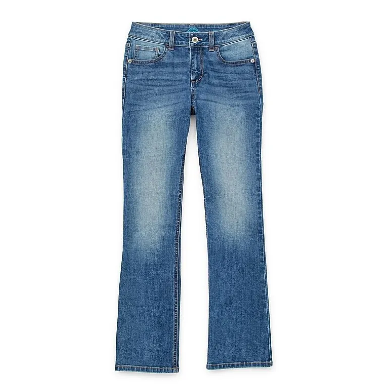 Thereabouts Little & Big Kid Girls Adjustable Waist Stretch Fabric Superflex Mid Rise Regular Fit Bootcut Jean
