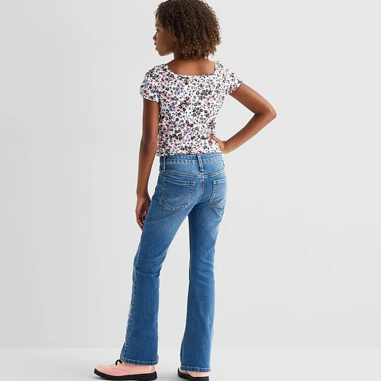 Thereabouts Little & Big Kid Girls Low Rise Flare Leg Jean