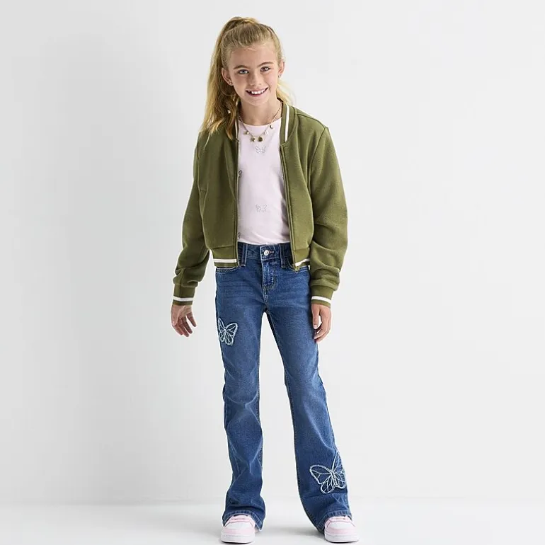 Thereabouts Little & Big Kid Girls Low Rise Flare Leg Jean