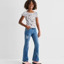 Thereabouts Little & Big Kid Girls Low Rise Flare Leg Jean