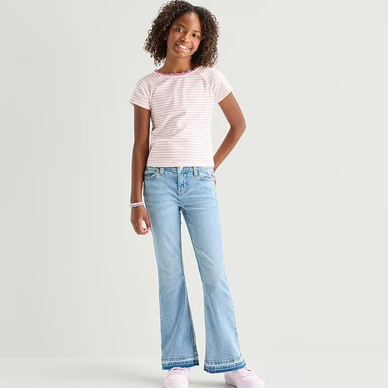 Thereabouts Little & Big Kid Girls Adjustable Waist Low Rise Flare Leg Jean