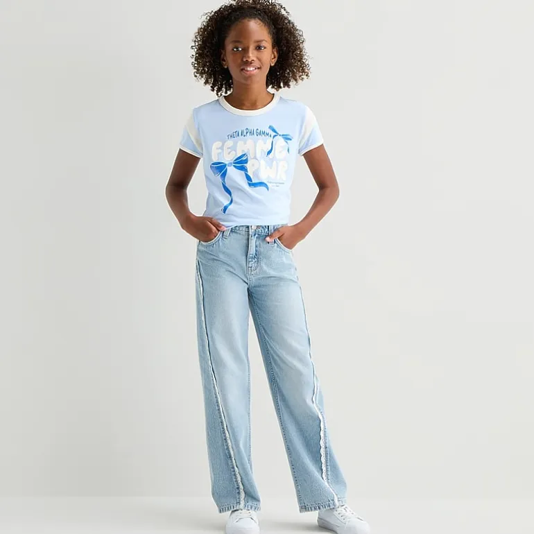 Thereabouts Little & Big Kid Girls Mid Rise Wide Leg Jean
