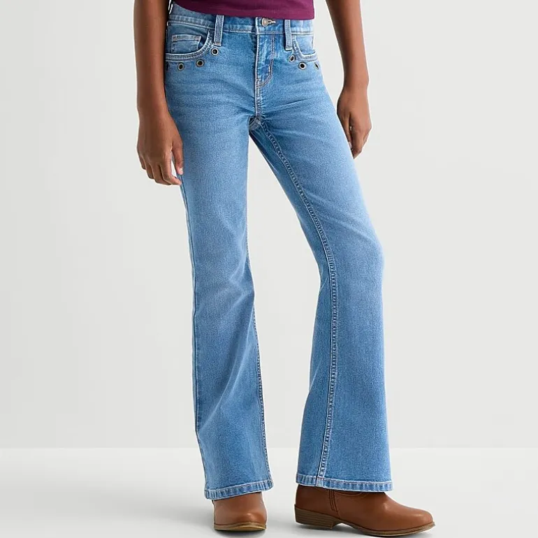 Thereabouts Little & Big Kid Girls Mid Rise Flare Leg Jean