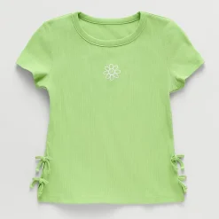 Thereabouts Little & Big Kid Girls Crew Neck Short Sleeve Embroidered T-Shirt