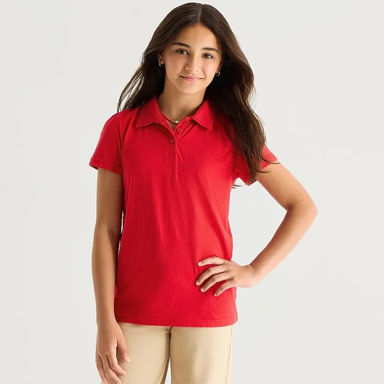 Thereabouts Little & Big Kid Girls Short Sleeve Regular Fit Polo Shirt