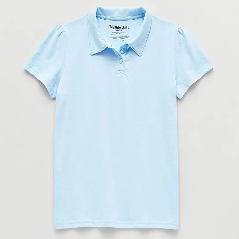Thereabouts Little & Big Kid Girls Short Sleeve Regular Fit Polo Shirt