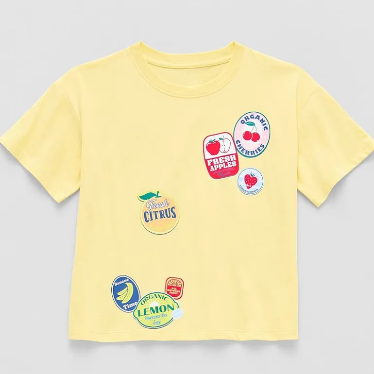 Thereabouts Little & Big Kid Girls Crew Neck Short Sleeve Boxy Fit Graphic T-Shirt