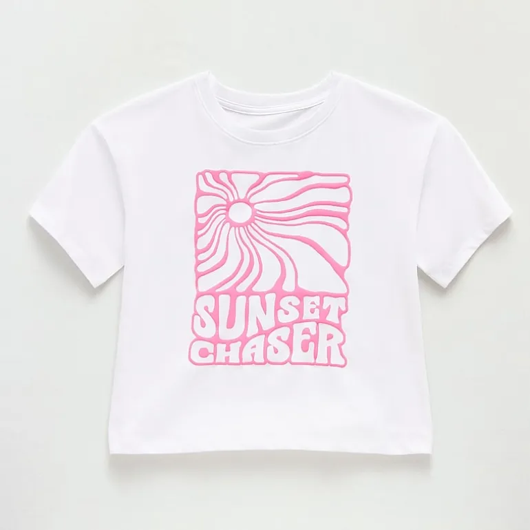 Thereabouts Little & Big Kid Girls Crew Neck Short Sleeve Boxy Fit Graphic T-Shirt
