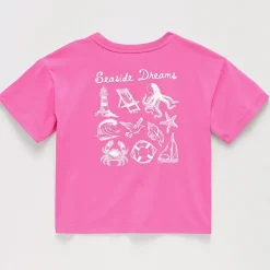 Thereabouts Little & Big Kid Girls Crew Neck Short Sleeve Boxy Fit Graphic T-Shirt