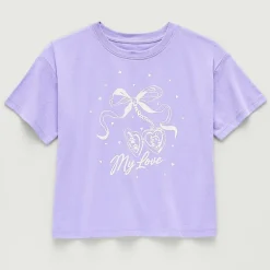 Thereabouts Little & Big Kid Girls Crew Neck Short Sleeve Boxy Fit Graphic T-Shirt