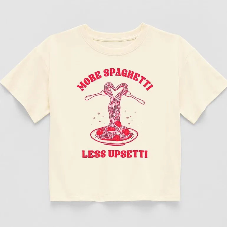 Thereabouts Little & Big Kid Girls Crew Neck Short Sleeve Boxy Fit Graphic T-Shirt