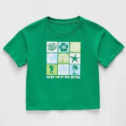Thereabouts Little & Big Kid Girls Crew Neck Short Sleeve Boxy Fit Graphic T-Shirt