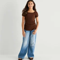 Thereabouts Little & Big Kid Girls Square Neck Short Sleeve T-Shirt