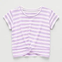 Thereabouts Little & Big Kid Girls Crew Neck Short Sleeve T-Shirt