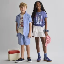 Thereabouts Little & Big Kid Girls Crew Neck Short Sleeve Oversized Graphic T-Shirt