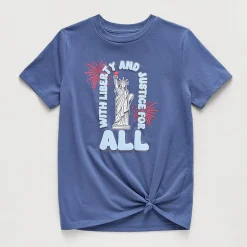 Thereabouts Little & Big Kid Girls Crew Neck Short Sleeve Oversized Graphic T-Shirt