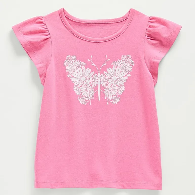 Thereabouts Little & Big Kid Girls Crew Neck Short Sleeve Regular Fit Graphic T-Shirt