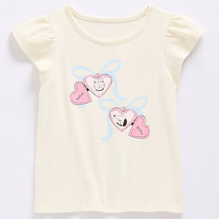 Thereabouts Little & Big Kid Girls Crew Neck Short Sleeve Regular Fit Graphic T-Shirt