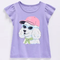 Thereabouts Little & Big Kid Girls Crew Neck Short Sleeve Regular Fit Graphic T-Shirt