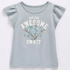 Thereabouts Little & Big Kid Girls Crew Neck Short Sleeve Regular Fit Graphic T-Shirt