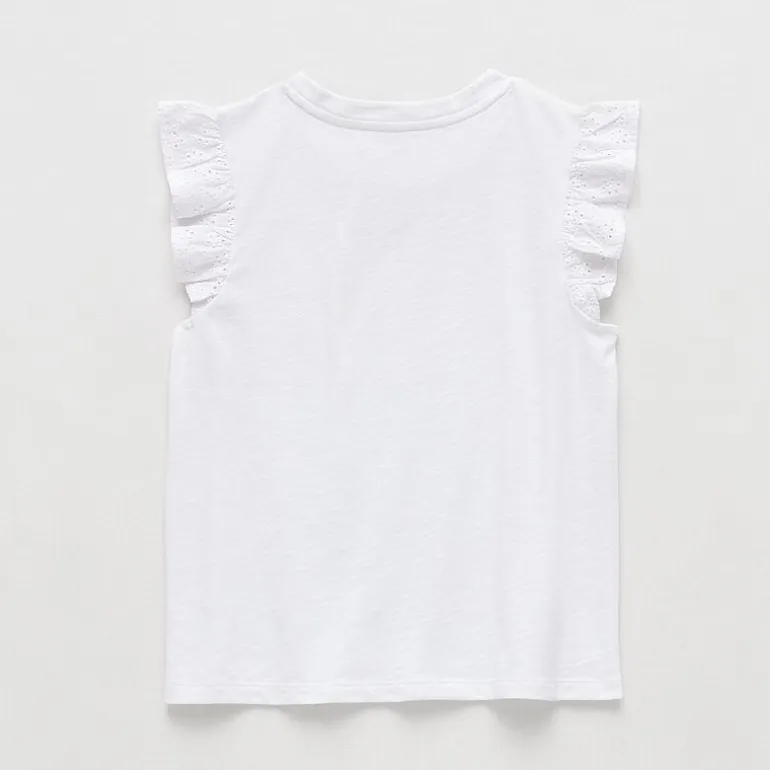 Thereabouts Little & Big Kid Girls Crew Neck Short Sleeve Embroidered T-Shirt