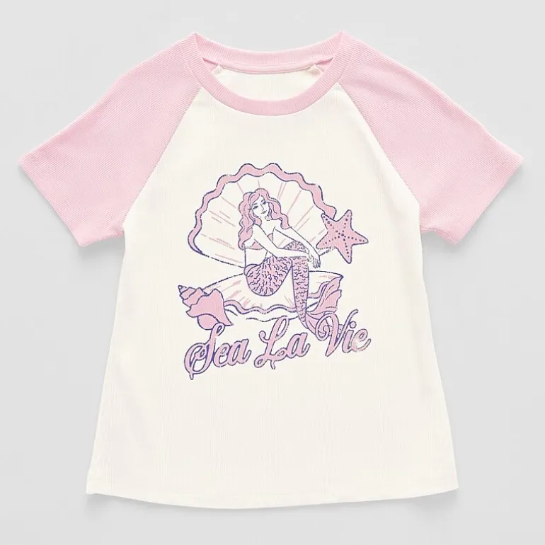 Thereabouts Little & Big Kid Girls Round Neck Short Sleeve T-Shirt