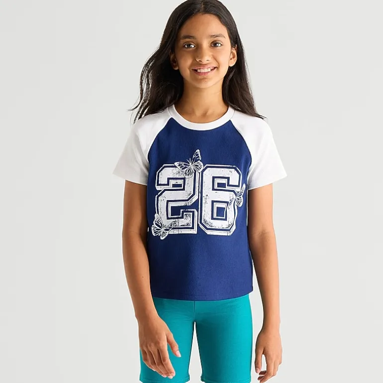 Thereabouts Little & Big Kid Girls Round Neck Short Sleeve T-Shirt