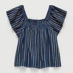 Thereabouts Little & Big Kid Girls Square Neck Short Sleeve Blouse