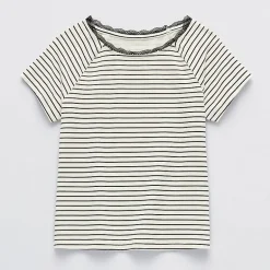 Thereabouts Little & Big Kid Girls Boat Neck Short Sleeve Lace Trim T-Shirt