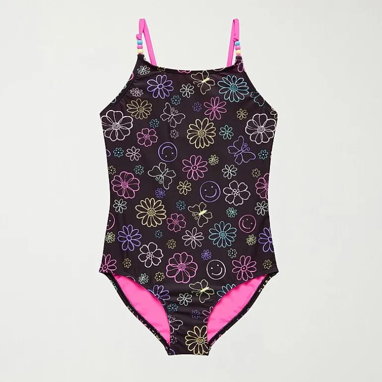 Thereabouts Little & Big Kid Girls Sleeveless One Piece Swimsuit
