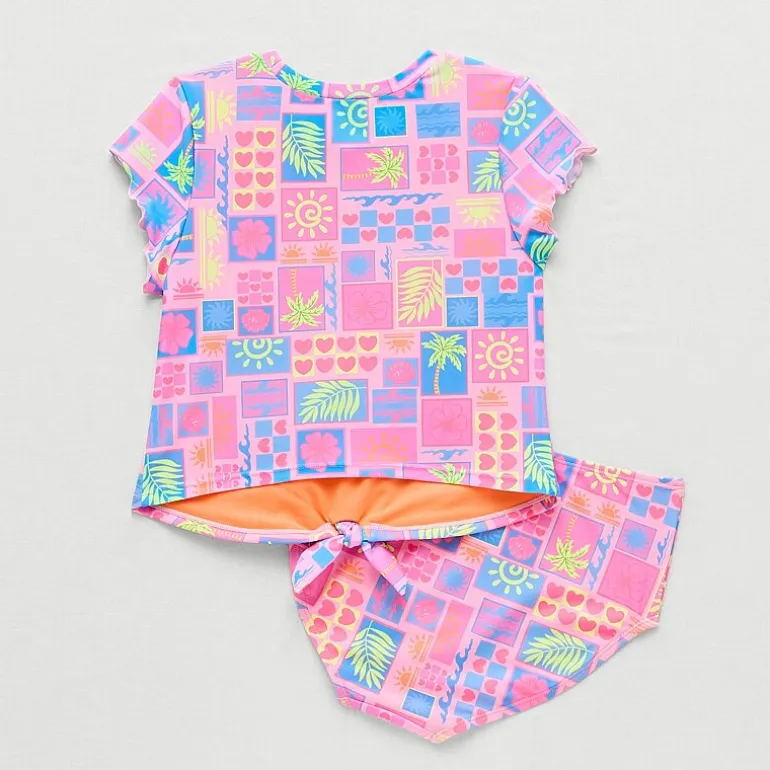 Thereabouts Little & Big Kid Girls 2-pc. Rash Guard Set