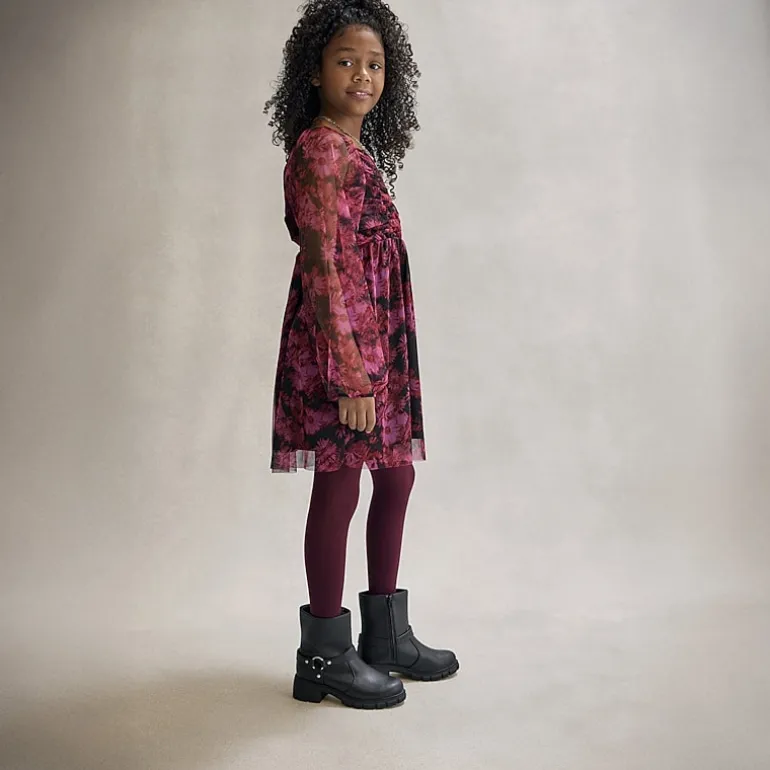 Thereabouts Little & Big Kid Girls Zuri Chunky Heel Motorcycle Boots