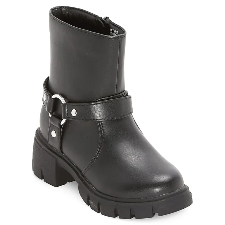 Thereabouts Little & Big Kid Girls Zuri Chunky Heel Motorcycle Boots