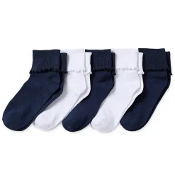 Thereabouts Little & Big Kid Girls 5 Pair Turncuff Socks