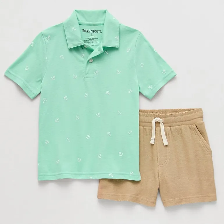 Thereabouts Polo Little Boys 2-pc. Short Set