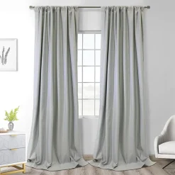 Thermaplus Brooklyn Rod Pocket Back Tab Energy Saving 100% Blackout Single Curtain Panel