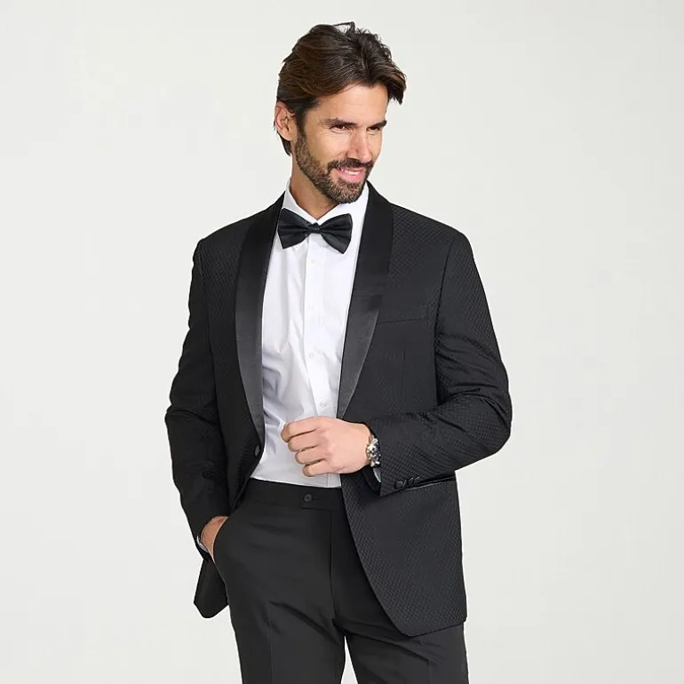 The Savile Row Co Mens Jacquard Slim Fit Sport Coat