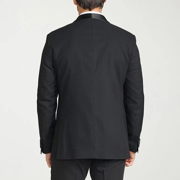 The Savile Row Co Mens Jacquard Slim Fit Sport Coat