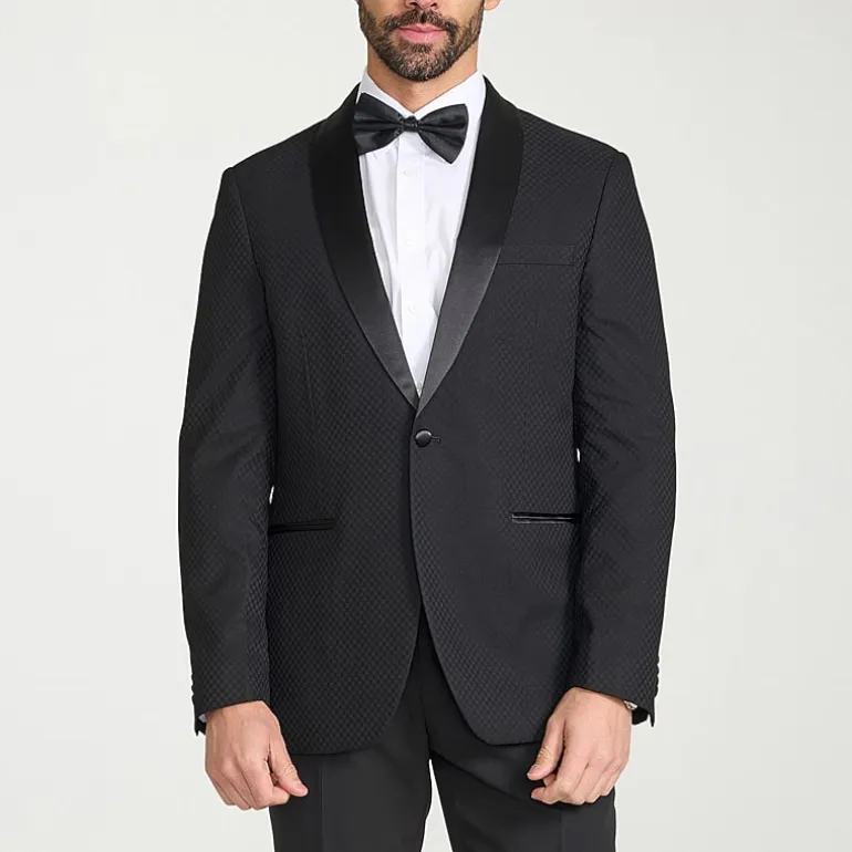 The Savile Row Co Mens Jacquard Slim Fit Sport Coat