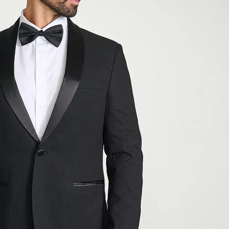 The Savile Row Co Mens Jacquard Slim Fit Sport Coat