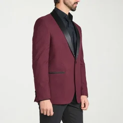 The Savile Row Co Mens Jacquard Slim Fit Sport Coat