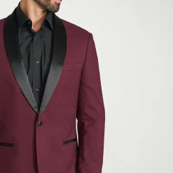 The Savile Row Co Mens Jacquard Slim Fit Sport Coat