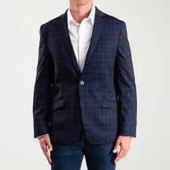 The Savile Row Co Mens Plaid Modern Fit Sport Coat